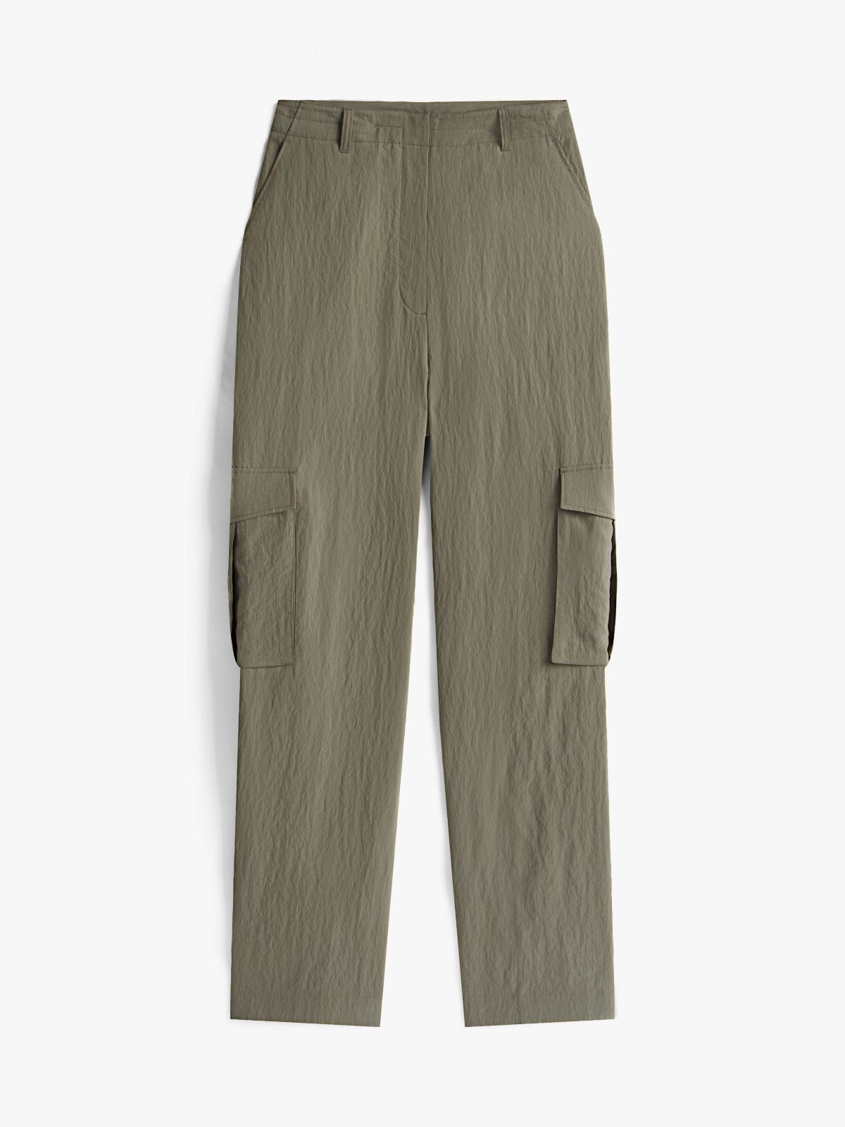 Loose Straight Leg Utility Trousers — Grey