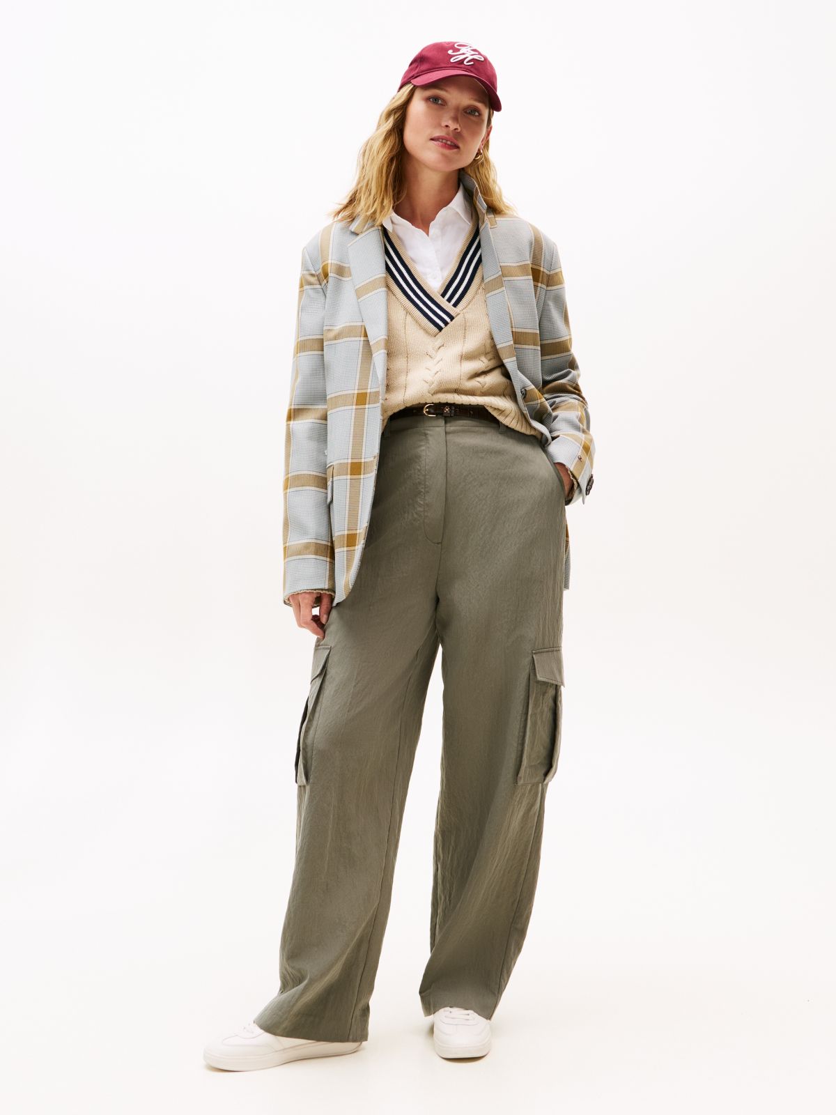 Loose Straight Leg Utility Trousers — Grey