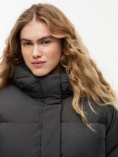 Curve Water Repellent Down Hooded Coat — Black 2