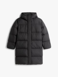 Curve Water Repellent Down Hooded Coat — Black 5