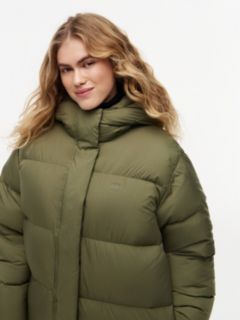 Curve Water Repellent Down Hooded Coat — Green 3