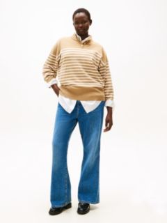 Curve Stripe Gold-Tone Button Jumper — Multi 3
