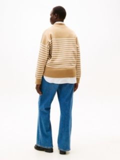 Curve Stripe Gold-Tone Button Jumper — Multi 4