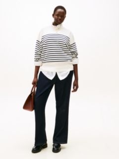 Curve Stripe Gold-Tone Button Jumper — Multi 3