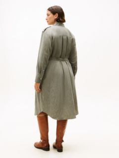 Curve Relaxed Midi Belted Utility Dress — Green 4