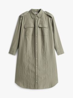 Curve Relaxed Midi Belted Utility Dress — Green 5