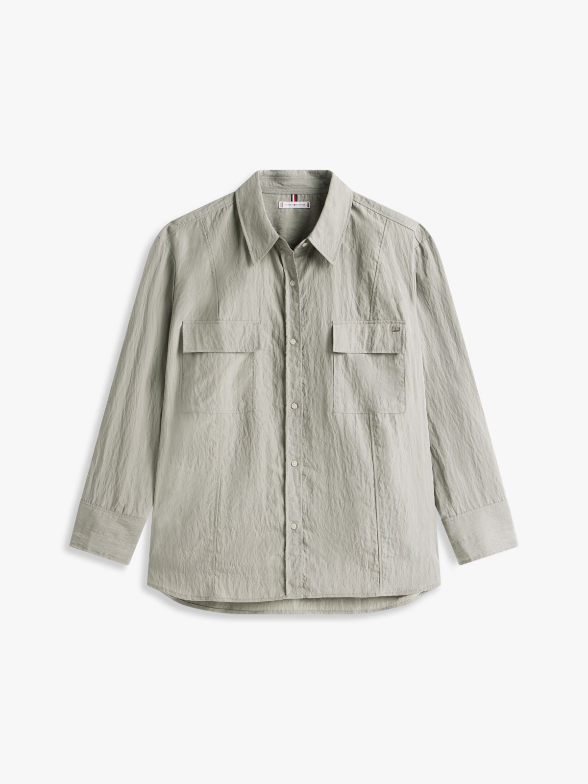Curve Relaxed Fit Crinkle Utility Shirt — Grey