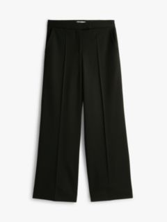 Wool Blend Flared Tuxedo Trousers — Black 5