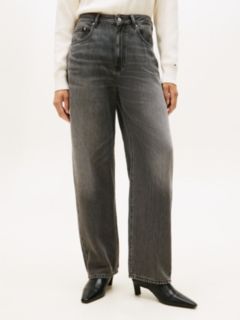 Mid Rise Relaxed Barrel Leg Jeans — Grey 2
