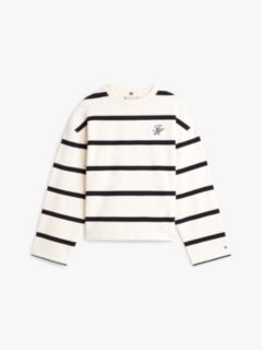 Logo Embroidery Terry Crew Neck Sweatshirt — Beige 5