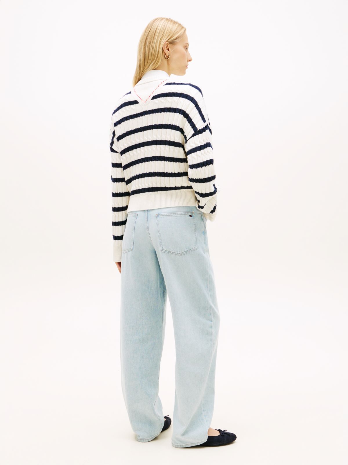 Cable Knit Relaxed Jumper — White