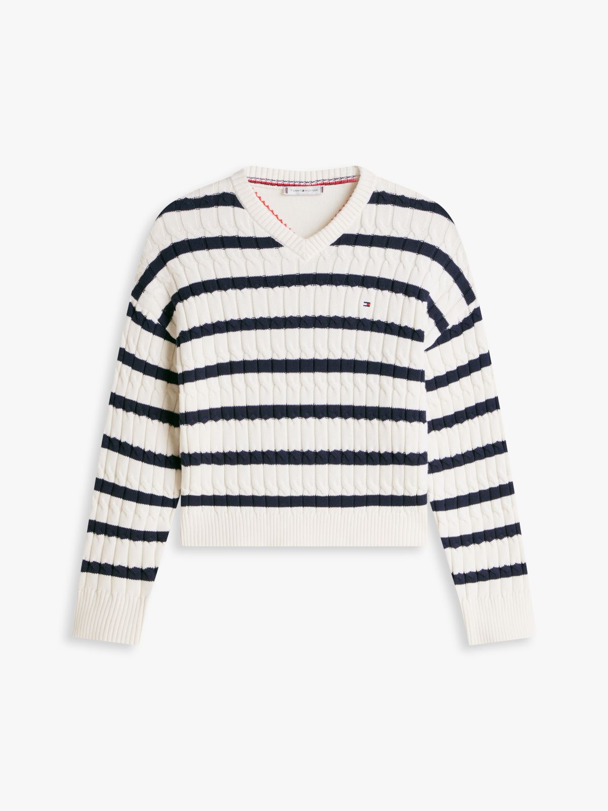 Cable Knit Relaxed Jumper — White