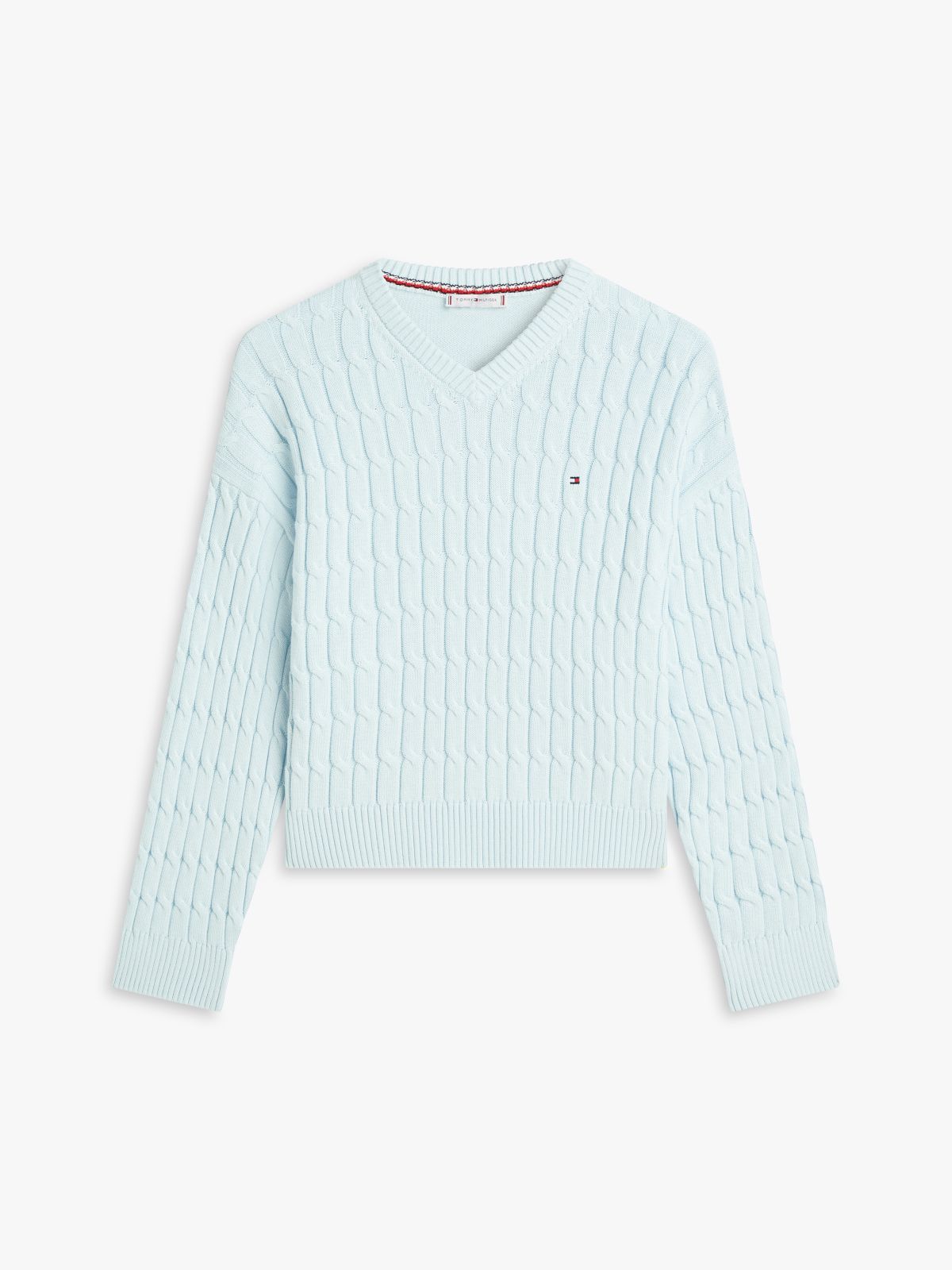 Cable Knit Relaxed Jumper — Blue
