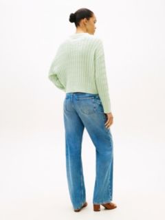 Cable Knit Relaxed Jumper — Green 4