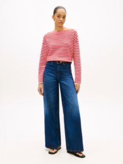 Flag Embroidery Boat Neck Jumper — Red 3
