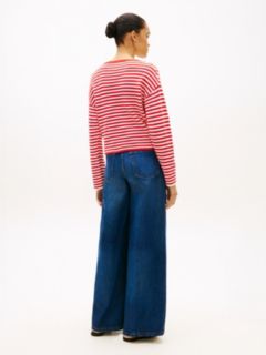 Flag Embroidery Boat Neck Jumper — Red 4