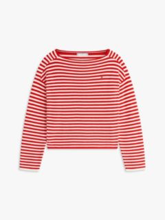 Flag Embroidery Boat Neck Jumper — Red 5