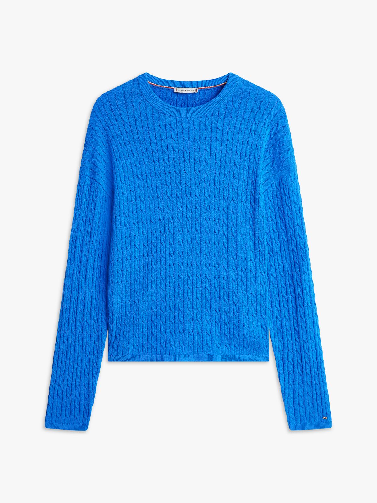 Cable Knit Relaxed Jumper — Blue