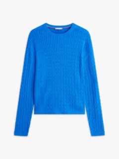 Cable Knit Relaxed Jumper — Blue 5