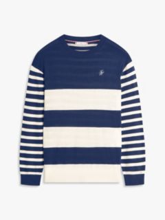 Relaxed Crew Neck Jumper With Silk — Blue 5