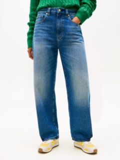 Mid Rise Tapered Barrel Leg Jeans — Blue 2