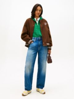 Mid Rise Tapered Barrel Leg Jeans — Blue 1