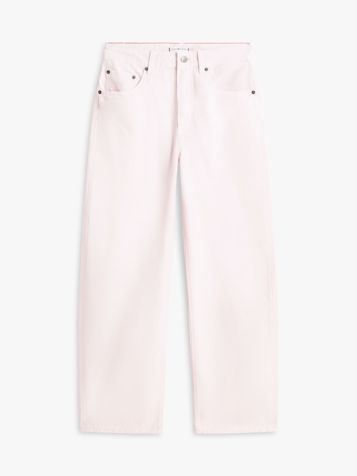 Mid Rise Barrel Leg Jeans — Pink