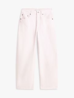 Mid Rise Barrel Leg Jeans — Pink 5