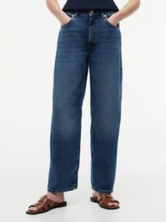 Mid Rise Barrel Leg Jeans — Blue 2