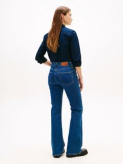 Mid Rise Flared Leg Jeans — Blue 4