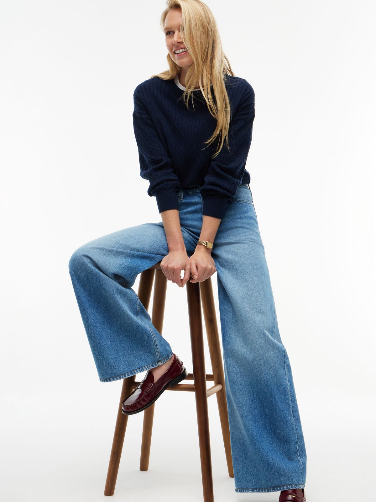 Indie High Rise Wide Jeans — Blue