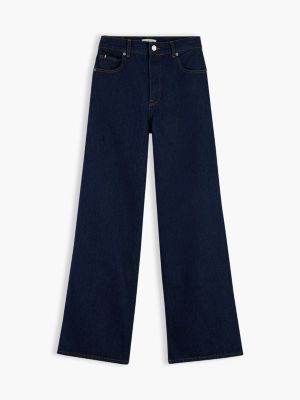 blue indie high rise '70s wide jeans for women tommy hilfiger