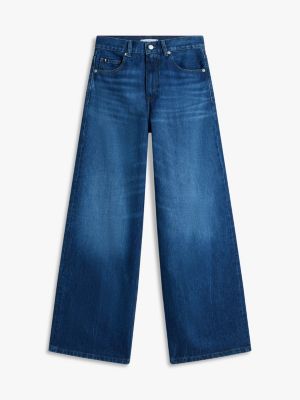 blau indie wide jeans mit weitem bein für damen - tommy hilfiger