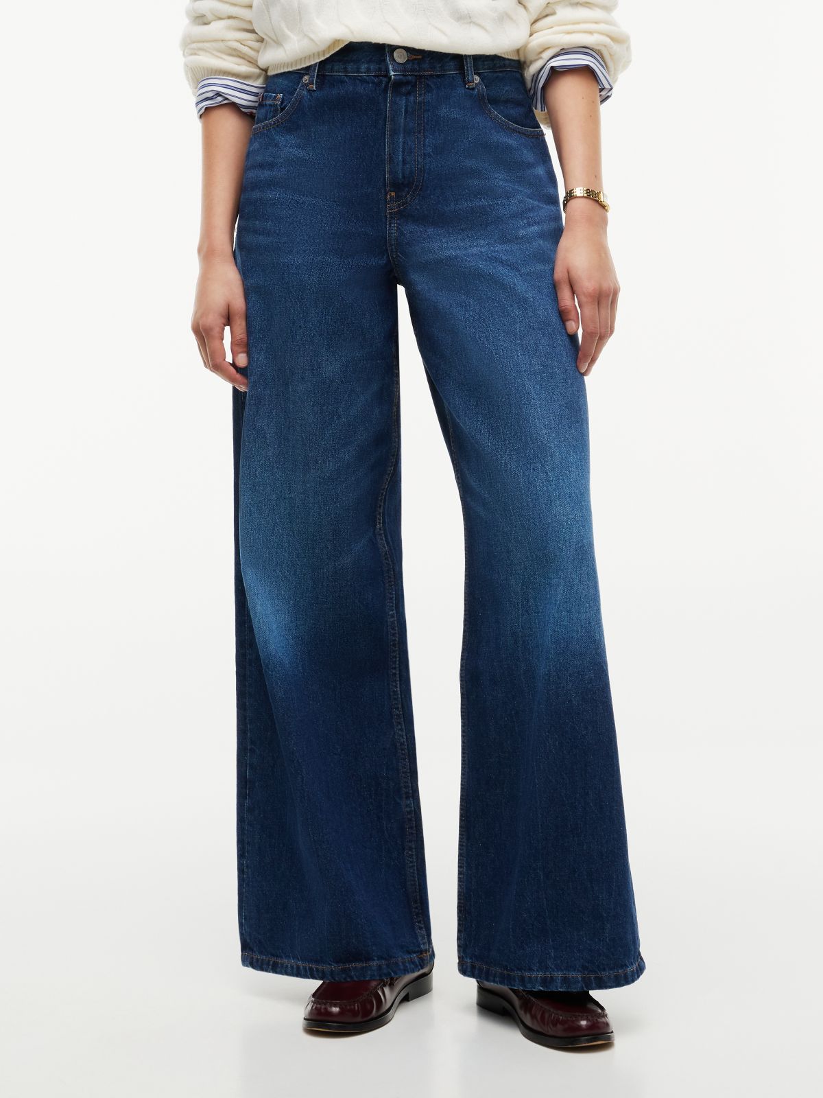 Indie High Rise Wide Jeans — Blue