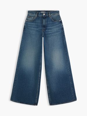 blue indie high rise '70s wide jeans for women tommy hilfiger