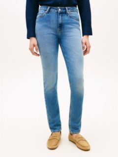 Faded Mid Rise Slim Jeans — Blue 2