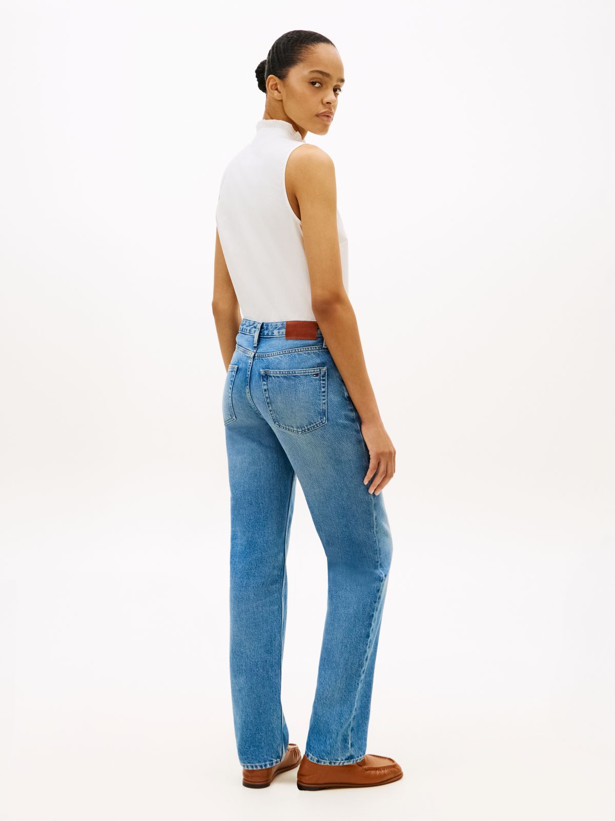 Claire High Rise Wide Whiskered Jeans — Blue