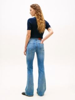 Mid Rise Flared Leg Jeans — Blue 4