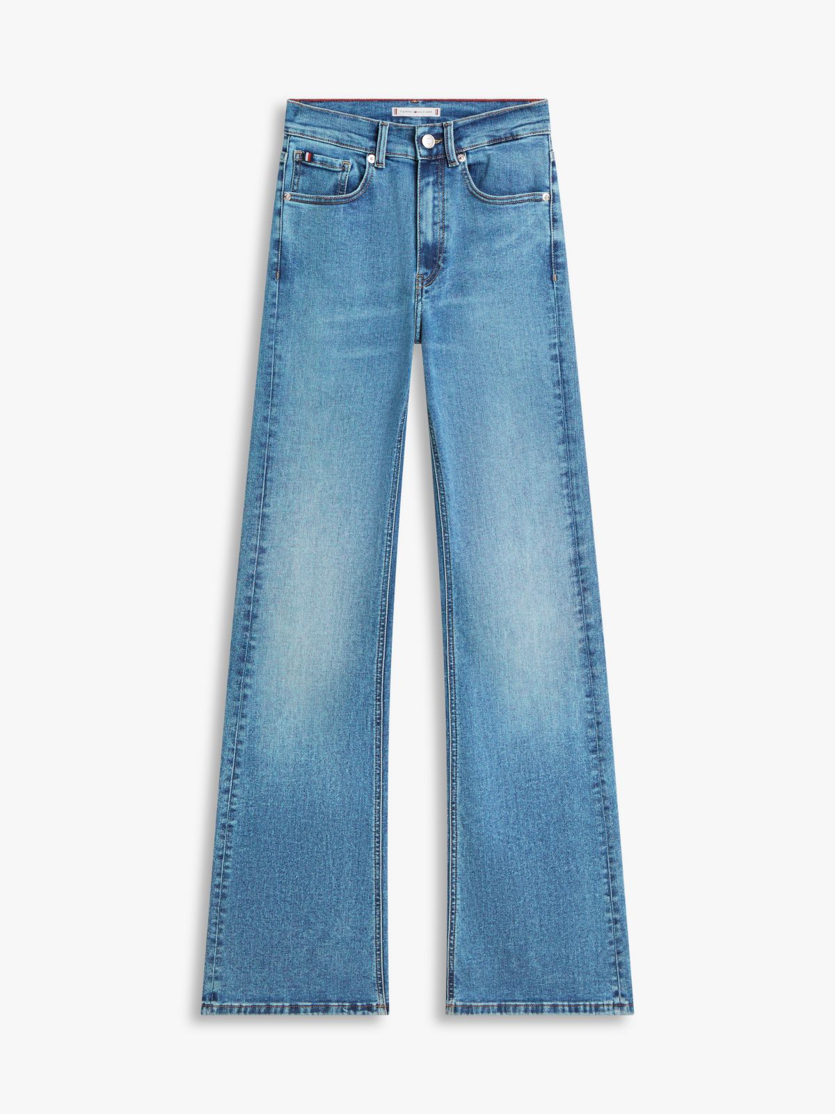 Mid Rise Flared Leg Jeans — Blue