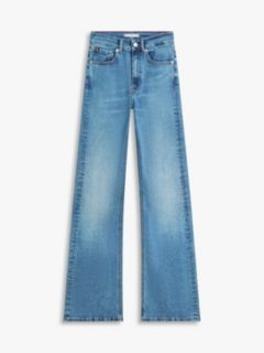 Mid Rise Flared Leg Jeans — Blue 5