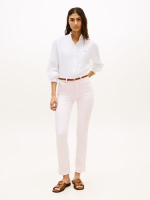 pink mid rise slim jeans for women tommy hilfiger