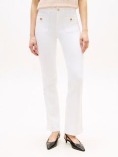 Mid Rise Bootcut White Jeans — White 2
