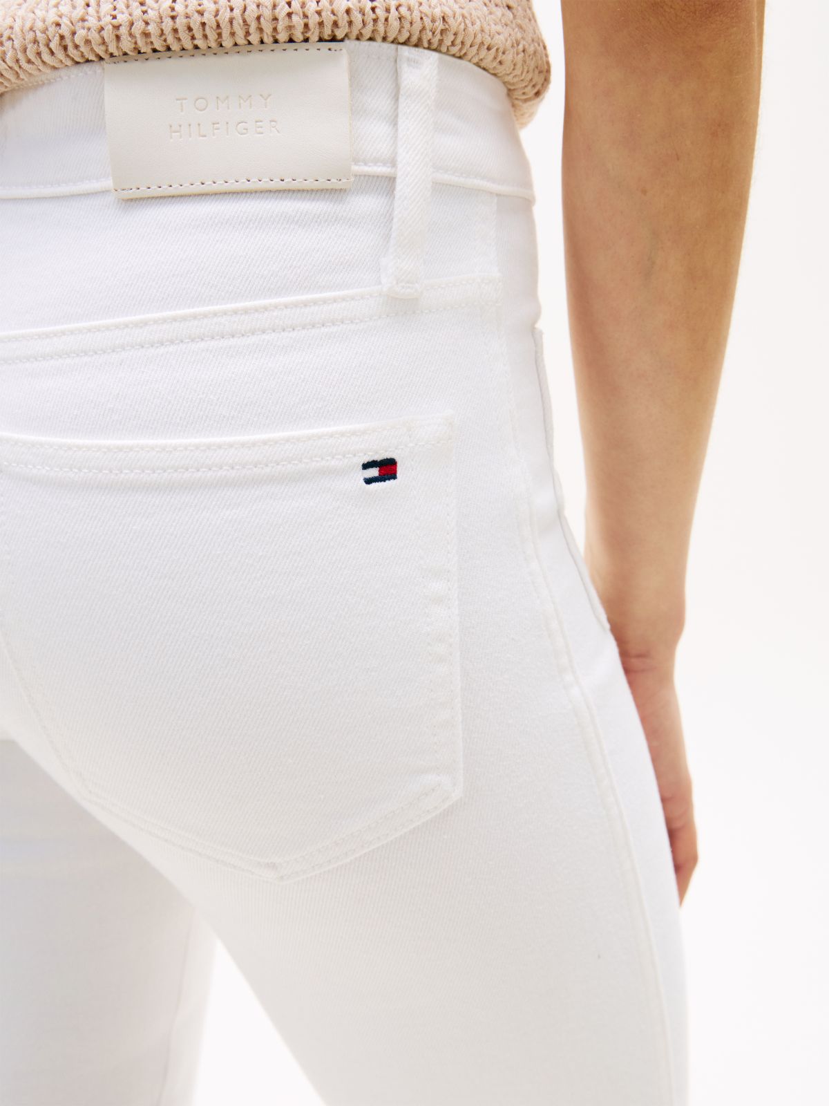 Mid Rise Bootcut White Jeans — White