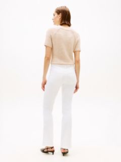 Mid Rise Bootcut White Jeans — White 4