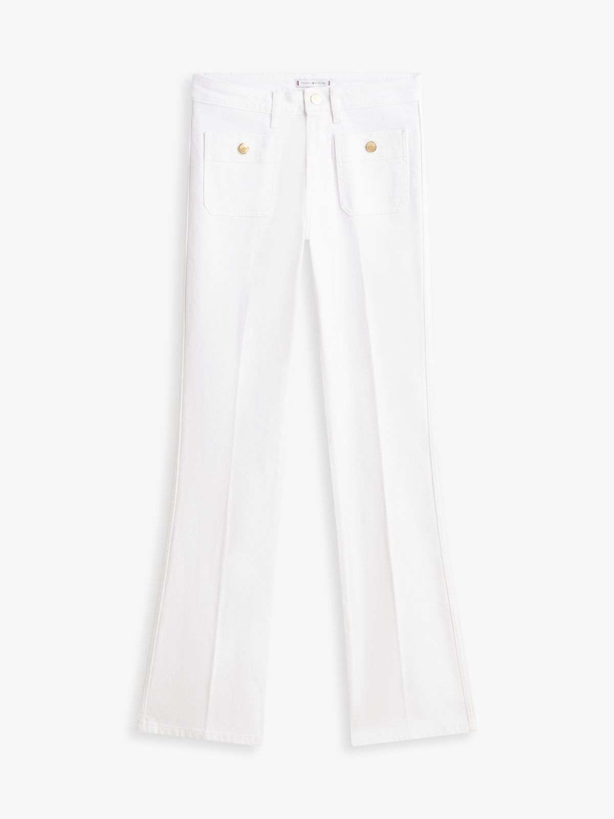 Mid Rise Bootcut White Jeans — White