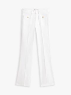 Mid Rise Bootcut White Jeans — White 5