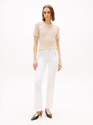 white mid rise bootcut white jeans for women tommy hilfiger