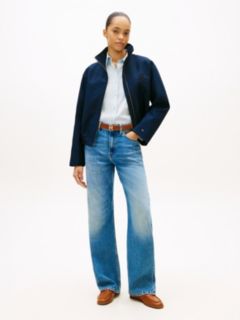 Logo Appliqué Oversized Bomber Jacket — Blue 3