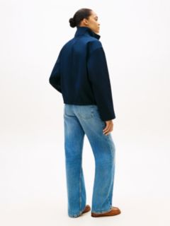 Logo Appliqué Oversized Bomber Jacket — Blue 4