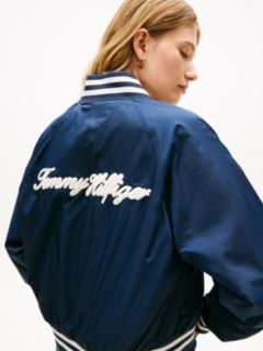 Logo Appliqué Water Repellent Bomber Jacket — Blue 2
